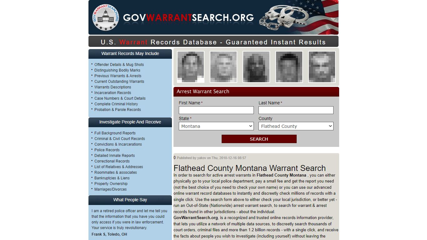 Flathead County Montana | Warrant Search