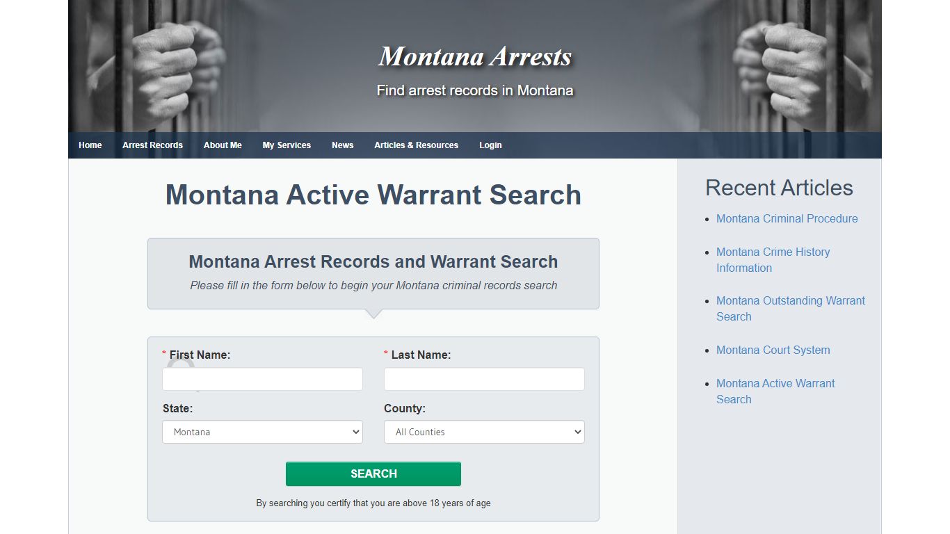 Montana Active Warrant Search - Montana Arrests